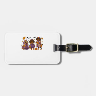 Dachshund Dog Ghost Halloween Luggage Tag