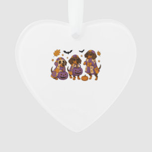 Dachshund Dog Ghost Halloween Ornament