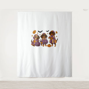 Dachshund Dog Ghost Halloween Tapestry