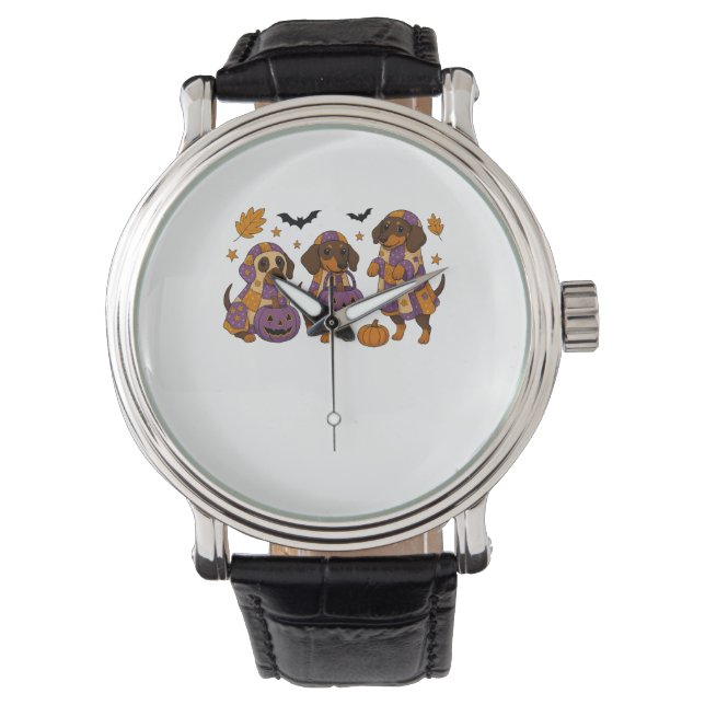 Dachshund Dog Ghost Halloween Watch (Front)