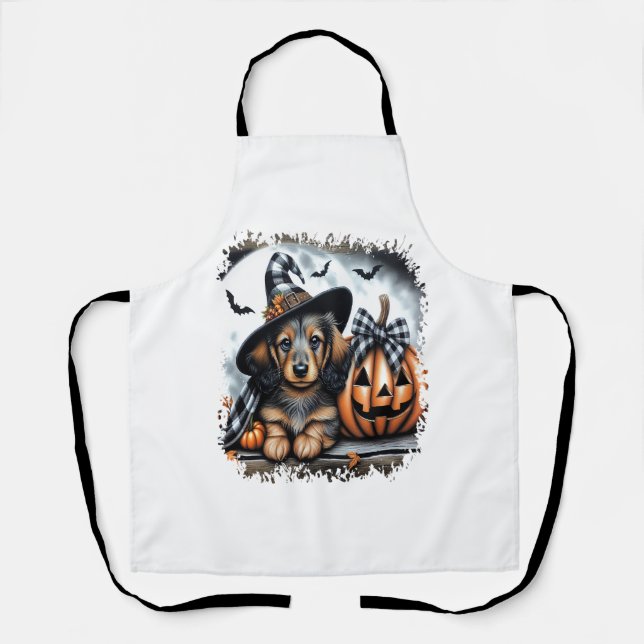 Dachshund Dog Halloween Apron (Front)