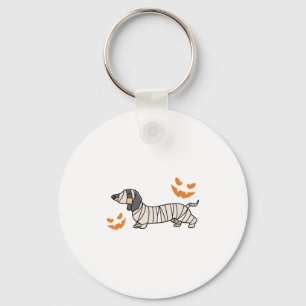 Dachshund Dog Halloween Candy Corn Full Moon Keychain