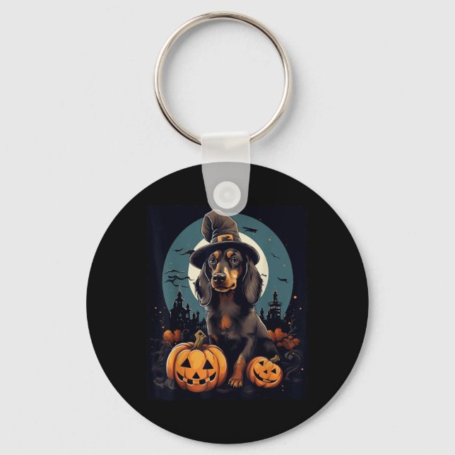 Dachshund Dog Halloween Keychain (Front)
