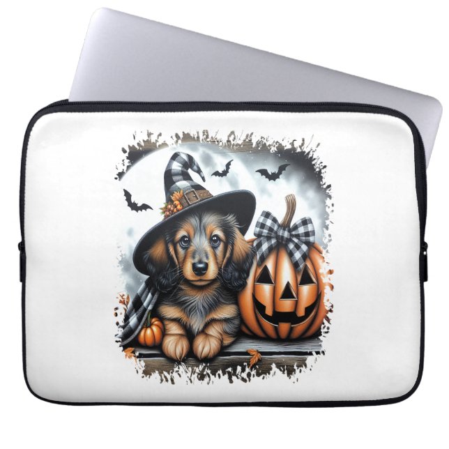 Dachshund Dog Halloween Laptop Sleeve (Front)