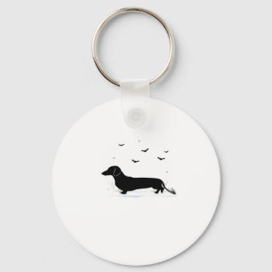 Dachshund Dog � Halloween Moon Silhouette Classic  Keychain
