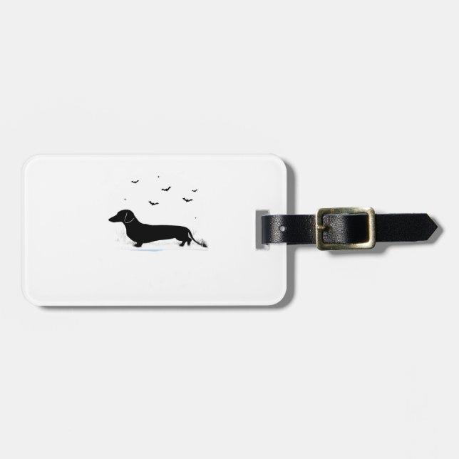 Dachshund Dog � Halloween Moon Silhouette Classic  Luggage Tag (Front Horizontal)