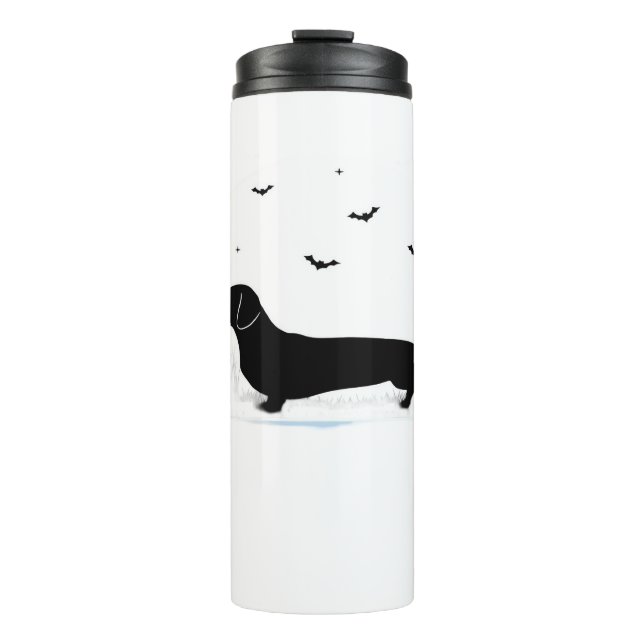 Dachshund Dog – Halloween Moon Silhouette Classic  Thermal Tumbler (Front)