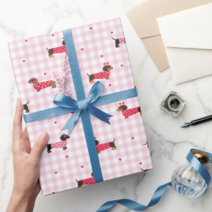 Dachshund Dog Heart Valentine's Day  Wrapping Paper