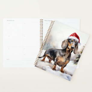 Dachshund Dog in Snow Christmas Planner