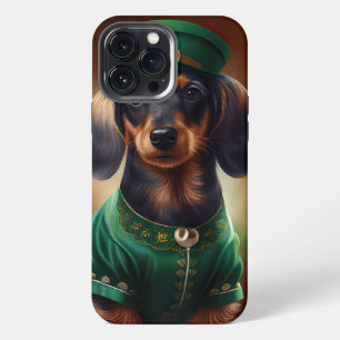 Dachshund Dog in St. Patrick's Day Dress iPhone 13 Pro Max Case