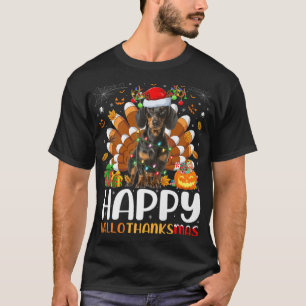 Dachshund Dog Lover Halloween Christmas Happy Hall T-Shirt