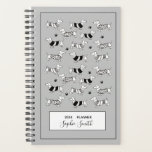 Dachshund Dog lovers Black & White 2024 Planner<br><div class="desc">Cute Dachshund illustrated Dog lovers 2023 spiral (undated) planner black and while drawing on light grey background. Personalize it with your name.</div>