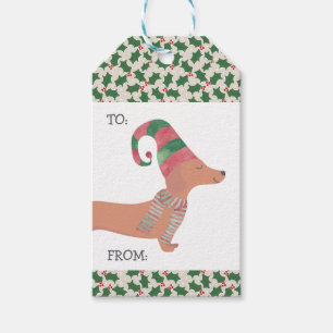 Dachshund Dog Merry Christmas Gift Tags