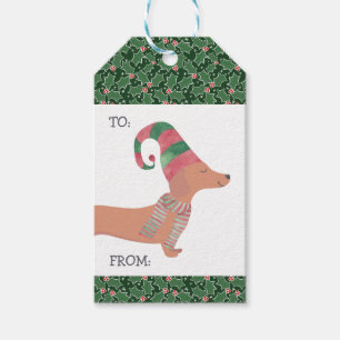 Dachshund Dog Merry Christmas Gift Tags