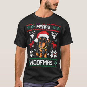 Dachshund Dog Merry Woofmas Christmas Gift Shirt