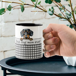 Dachshund Dog Mom Custom Text Two-Tone Coffee Mug