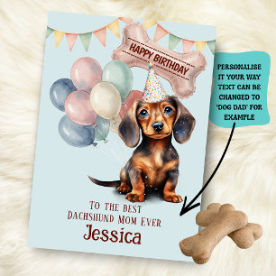 Dachshund Dog Mom/Dad Birthday Card
