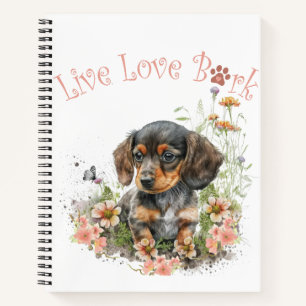Dachshund Dog Mom Floral Notebook