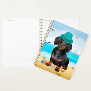 Dachshund Dog on Beach Planner