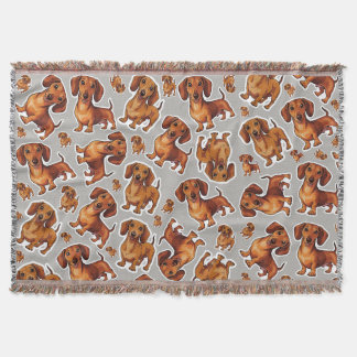 Dachshund Dog Pattern Fleece Blanket