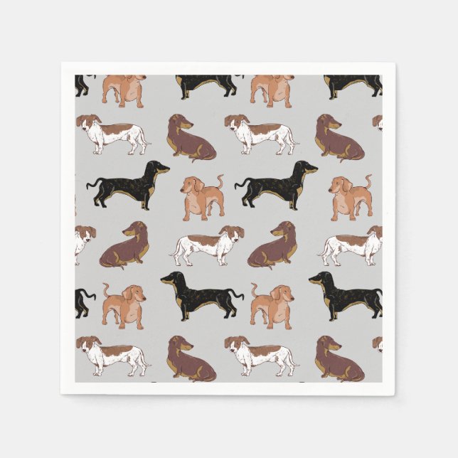 Dachshund dog pattern napkin (Front)