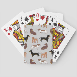 Dachshund dog pattern playing cards