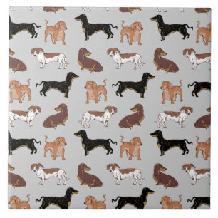 Dachshund dog pattern tile