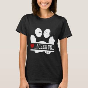 Dachshund Dog Paw Print T-Shirt