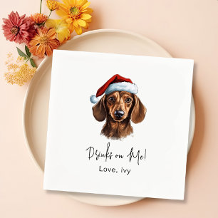 Dachshund Dog Personalized Drinks On Me Napkin
