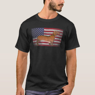 Dachshund Dog Pet 4th Of July American Flag Americ T-Shirt
