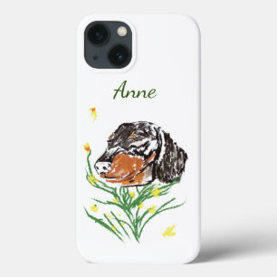 Dachshund Dog,Pets Pattern, Spring Art iPhone 13 Case