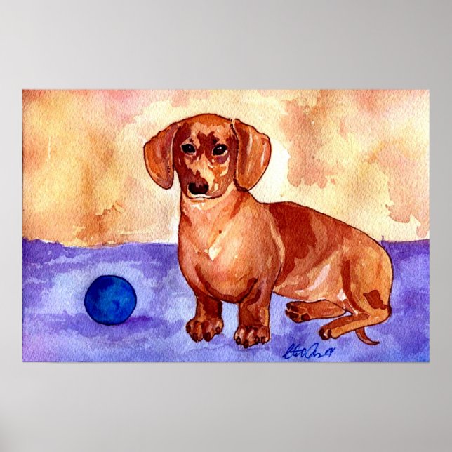 Dachshund Dog Portrait Poster (Front)