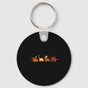Dachshund Dog Pumpkin E Turkey Thanksgiving Keychain