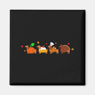 Dachshund Dog Pumpkin E Turkey Thanksgiving  Magnet