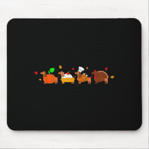 Dachshund Dog Pumpkin E Turkey Thanksgiving Mouse Pad