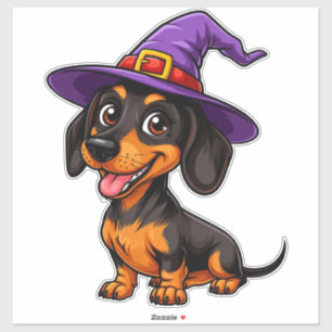 Dachshund Dog Purple Wizard Hat Cute Halloween