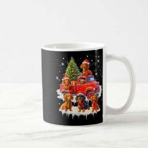 Dachshund Dog Red Truck Christmas Tree Santa Ugly Coffee Mug