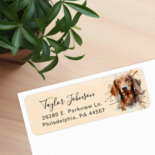 Dachshund Dog Return Address Label