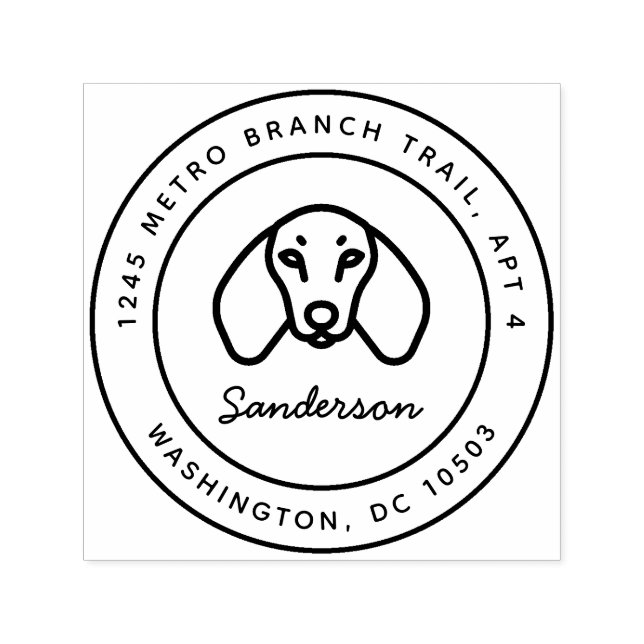 Dachshund Dog Return Address Stamp Self-Inking (Design)