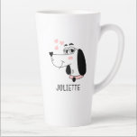 Dachshund Dog Romantic Pink Hearts Personalized Latte Mug<br><div class="desc">Dachshund Dog Romantic Pink Hearts Personalized Name Latte Mug features a cute Dachshund cartoon with pink love hearts and your personalized name below. Perfect for gifts birthday,  Christmas,  Valentine's Day,  Mothers Day and more for family,  sweetheart,  wife,  girlfriend and more. Created by Evco Studio www.zazzle.com/store/evcostudio</div>