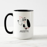 Dachshund Dog Romantic Pink Hearts Personalized Mug<br><div class="desc">Dachshund Dog Romantic Pink Hearts Personalized Name Mug features a cute Dachshund cartoon with pink love hearts and your personalized name below. Perfect for gifts birthday,  Christmas,  Valentine's Day,  Mothers Day and more for family,  sweetheart,  wife,  girlfriend and more. Created by Evco Studio www.zazzle.com/store/evcostudio</div>