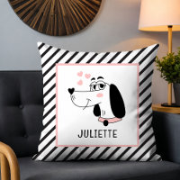 Dachshund Dog Romantic Pink Hearts Personalized