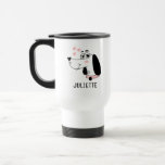 Dachshund Dog Romantic Pink Hearts Personalized Travel Mug<br><div class="desc">Dachshund Dog Romantic Pink Hearts Personalized Name Travel Mug features a cute Dachshund cartoon with pink love hearts and your personalized name below. Perfect for gifts birthday,  Christmas,  Valentine's Day,  Mothers Day and more for family,  sweetheart,  wife,  girlfriend and more. Created by Evco Studio www.zazzle.com/store/evcostudio</div>