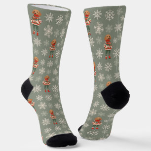 Dachshund Dog Sage Green Retro Custom Socks