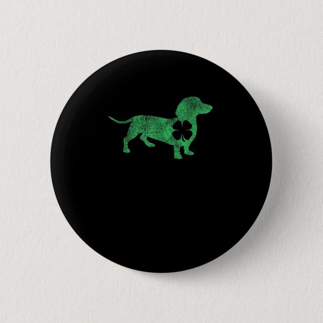 Dachshund Dog Shamrock St. Patrick's Day Saint Pad 2 Inch Round Button (Front)
