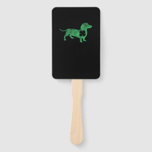 Dachshund Dog Shamrock St. Patrick's Day Saint Pad Hand Fan