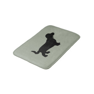 Dachshund Dog Silhouette Bath Mat