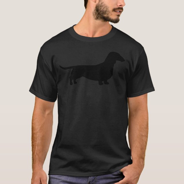 Dachshund Dog Silhouette(S)  Smooth Coated Wiener  T-Shirt (Front)