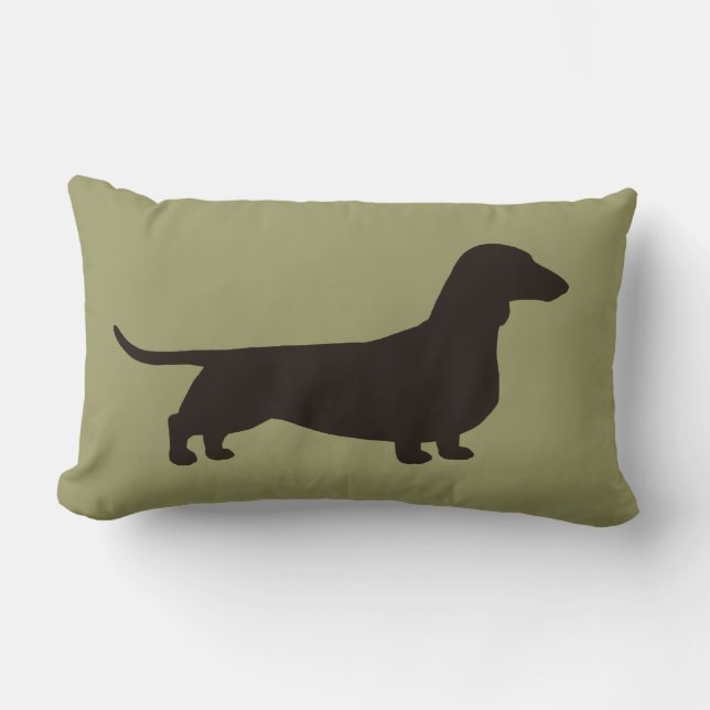 Dachshund Dog Silhouette Wiener Dog Lover's Cute Lumbar Pillow (Front)