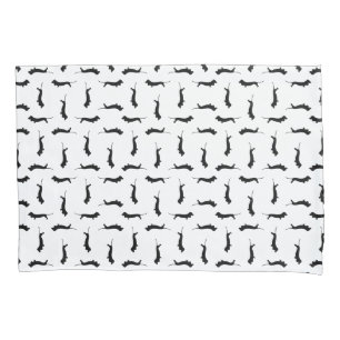 Dachshund Dog Silhouettes CUSTOM BACKGROUND COLOR Pillowcase